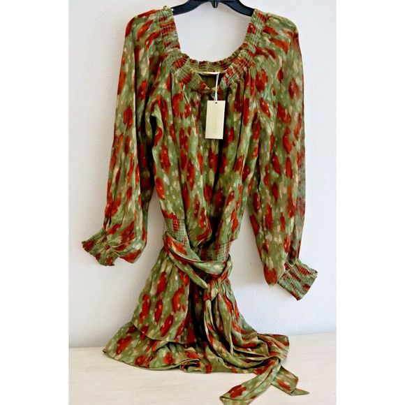 Ramy Brook A0822302 Women Sz M Clover Multi Sallie Off-Shoulder Mini Dress - Picture 2 of 13